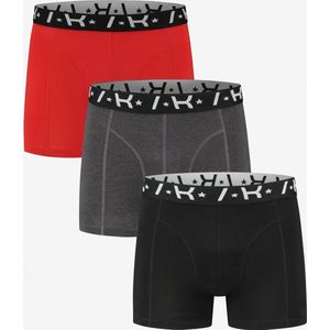 AB Lifestyle - 3-Pack Boxershorts | BLACK/GREY/RED - Heren - Maat: XS