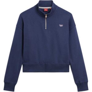 Superdry Essential Halve Rits Sweatshirt Blauw XL Vrouw
