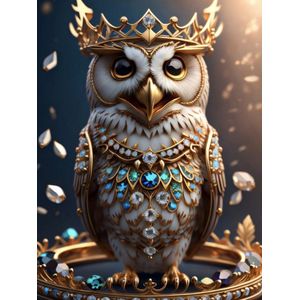 Paintd Diamond Painting Volwassenen Kinderen - Koning Uil Portret - 30x40 - Vierkante steentje