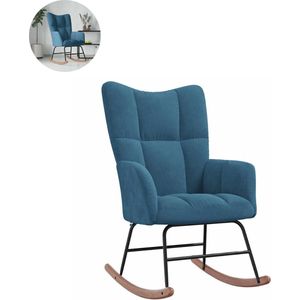 Fauteuil - Relaxzetel - Relaxstoel - Relaxfauteuil - Stoel - Met armleuning - Voor één Persoon - Blauw