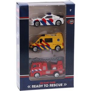 Rapid Whee Die-Cast Hulpdienstvoertuigen 3-Delig