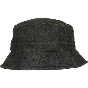 Flexfit - Denim Bucket Hat black/grey one size Bucket hat / Vissershoed - Zwart/Grijs
