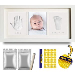 Baby Fotolijstje met Klei Afdruk Gipsafdruk baby - - Kraamcadeau jongens Kraamcadeau meisjes – Pasgeboren Baby – Geboortecadeau afdrukkenset