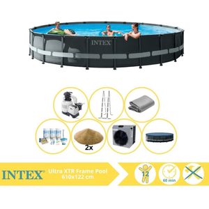 Intex Ultra XTR Frame Zwembad - Opzetzwembad - 610x122 cm - Inclusief Onderhoudspakket, Filterzand en Warmtepomp CP