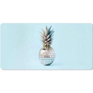 Muismat XXL - Bureau onderlegger - Bureau mat - Blauw - Ananas - Disco - Discobal - 80x40 cm - XXL muismat