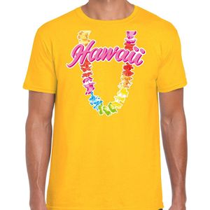 Hawaii slinger t-shirt geel voor heren - Zomer kleding XL