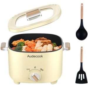 N.lux - Hotpot elektrisch / Pan / Cooker / Voor op reis / 2,5 Liter / Inclusief spatel en lepel / Vaatwasser bestendig