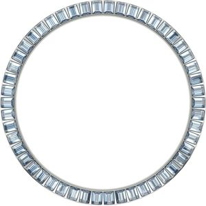 Marc Coblen - Zilverkleurige verwisselbare horlogering - 45mm - Vierkante stenen - Lichtblauw