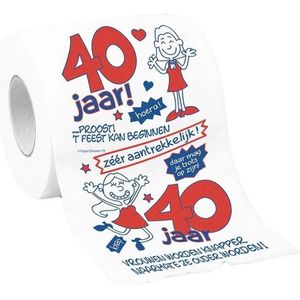 2x rollen toiletpapier/wc-papier 40 jaar vrouw met grappige tekst - 40e verjaardag - cadeau / versiering / feestartikelen