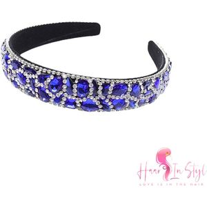 Haar in Stijl® | Diadeem Sapphire Blauw Rhinestones Diamant Brilliant | vrouwen dames haaraccessoires feest bruiloft verloving
