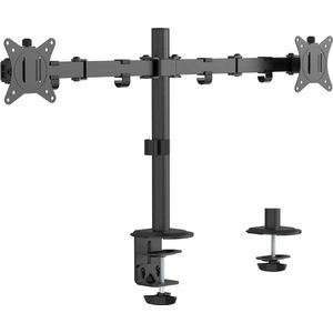 Gembird Dubbele Monitorarm - Voor schermen van 17"" tot 32"" - Ergonomisch en Flexibel - Verstelbaar Monitor Beugel