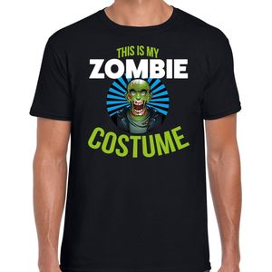 Verkleed t-shirt Zombie costume zwart voor heren - Halloween kleding XL