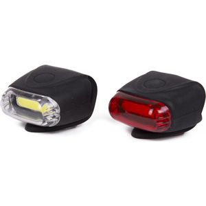 Benson LED Fietslamp Set - Silicone - Rood/Wit - 12 Chip - 2 stuks