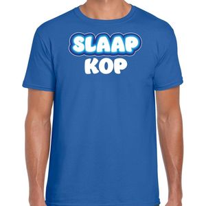 Bellatio Decorations Verkleed T-shirt voor heren - slaapkop - blauw - carnaval/foute party XXL