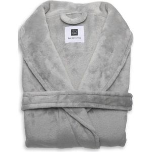 Heerlijk Zachte Badjas Fleece Grijs | Maat XL |  Comfortabel En Soepel  |  Goede Pasvorm