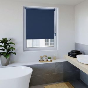 Verduisteringsrolgordijn, thermorolgordijn, 85 x 130 cm, donkerblauw, zonder boringen, met dezelfde coating, Oeko-Tex Standard 100, inkijkbescherming, zonwering, Klemmfix voor ramen en deuren