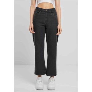 Urban Classics - Cropped Straight Leg Denim Broek rechte pijpen - Taille, 30 inch - Zwart