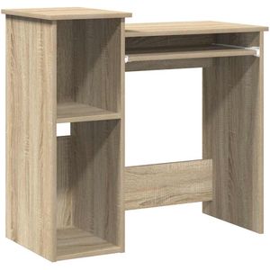 vidaXL - Bureau - met - schappen - 84x40x78 - cm - bewerkt - hout - sonoma - eikenkleur