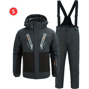 Livano Skipak - SkiBroek - Skijas - Ski Suit - Wintersport - Heren - 2-Delig - Grijs - Winter - Maat S