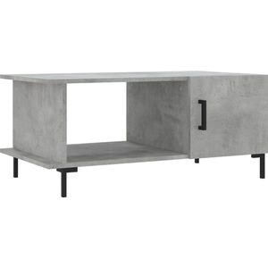 The Living Store Salontafel 90x50x40 cm bewerkt hout betongrijs - Salontafel - Beton Grijs - Houten Salontafel - Salontafeltje - Tv Tafeltje