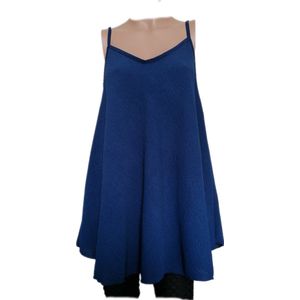Top - Dames - Los Vallend - Getailleerd - Kleur Donkerblauw - Italiaanse Mode Viscose - Maat 36/48