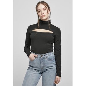 Urban Classics - Cut-Out Turtleneck Longsleeve top - L - Zwart