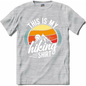 This Is My Hiking Shirt | Wandelen - Hiking - Lopen - T-Shirt - Unisex - Donker Grijs - Gemêleerd - Maat S