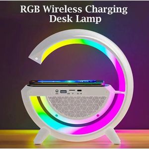 Wake Up Light - Draadloze Oplader - G Lamp - G Light - Bureaulamp - Led Light - Bluetooth Speaker - Nachtlamp - Wit