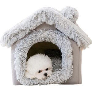 Château Animaux® Hondenhuis - Kattenhuis 50 x 40x 46 cm - Dierenhuis - Kattenhok - Hondentent - Hondenhuisjes voor binnen - Grijs
