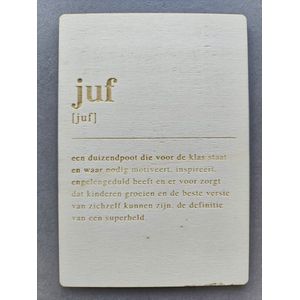 Houten Bedankje Juf | Cadeau kaart | Bedankkaart Juf | Mikki Joan