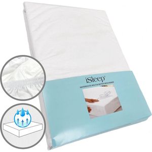 iSleep Molton Hoeslaken Waterdicht - 100% Katoen - Eenpersoons - 80x200 cm