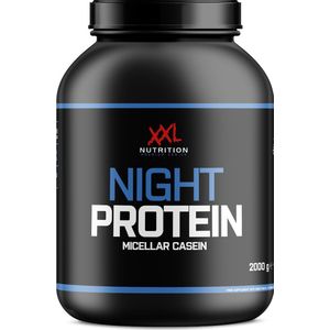 XXL Nutrition - Night Protein - 100% Micellar Caseïne Eiwit - Eiwitpoeder Proteïne Shake - Eiwitgehalte 87% - Yoghurt Framboos - 2000 gram