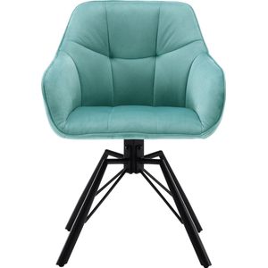 Luxe Stoel - Bureaustoel - Fauteuil - Stoel - Luxe Eetkamerstoel - Lounge Stoel - Turquoise