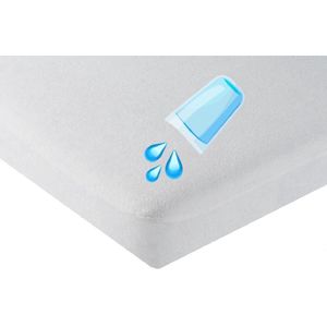Waterdicht Matras Topperbeschermer-Hoeslaken-Molton-flanel-100% katoen -Antibacteriëel-Rondom Elastiek-Wit-2Persoons- Lits-jumeaux -180x220- Hoekhoogte tot 15cm