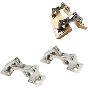 2 stuks - 175 graden zelfborgend opvouwbaar scharnier - Opvouwbare onzichtbare beugel - Perfecte Scharnieren voor Kasten - Plank scharnierbeugel - opvouwbaar scharnier