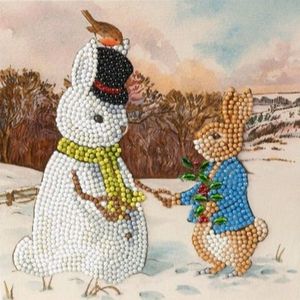Crystal Card kit ® Peter & Snowman (partial) 18 x 18 cm.