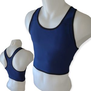 Zwembinder, kort, comfortabel, chest binder, transgender, veilig, BLAUW, S