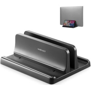 Laptop Standaard Verticaal Verstelbaar 3 in 1 - Ruimtebesparend voor MacBook Notebook iPad Laptops tot 17.3 Inch Zwart