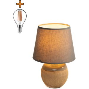 Luxus Tafellamp Lisbon - Blauw - H25xØ17 - Fitting E14 - Keramiek - Handgemaakt - Tafellamp slaapkamer - Tafellamp woonkamer - Bureaulamp