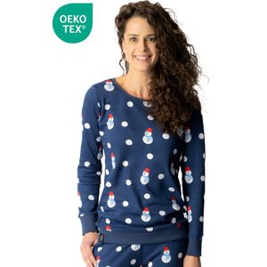 Happy Pyjama's | Sneeuwpoppen en dots | Dames pyjama volwassenen | Maat 'M' (S-XXL)