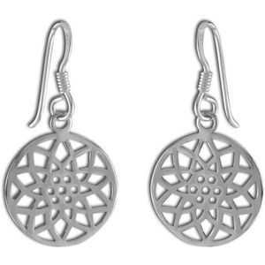 Zilveren oorbellen | Hangers | Zilveren oorhangers, mandala