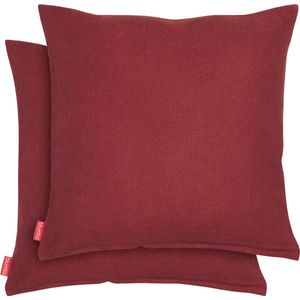 Blumtal Chenille Kussenslopen - Set van 2 - Zacht en met Blinde Rits - Kussenhoes 40 x 40, Aurora Red - Rood