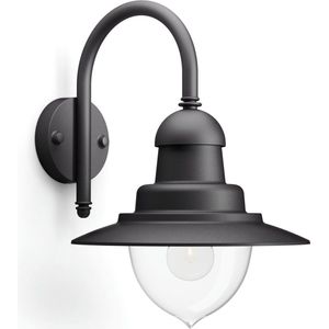Philips Raindrop buitenwandlamp - 1-lichts - zwart