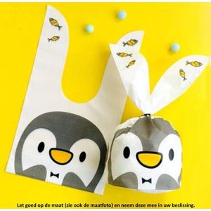 50x Uitdeelzakjes - Pinguin 10 x 17 cm - Plastic Traktatie Kado Zakjes - Snoepzakjes - Koekzakjes - Koekje - Cookie Bags - Kinderverjaardag - Penguin