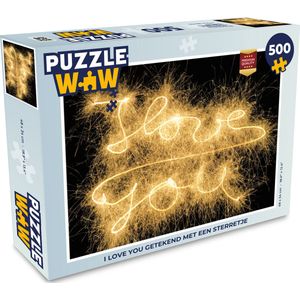 Puzzel I Love You getekend met een sterretje - Legpuzzel - Puzzel 500 stukjes