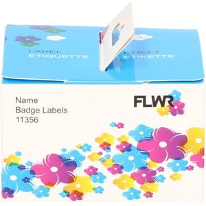 FLWR - Printetiket / 11356 / Wit - geschikt voor Dymo