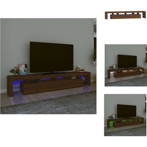 vidaXL TV-meubel - LED-verlichting - Bewerkt hout - 230 x 36.5 x 40 cm - Bruineiken - Kast