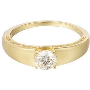 Moissanite ring - 925 sterling silver, 18K gold plated - cadeautip - stijlvol