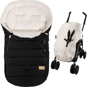 Buggy voetenzak met zachte Merino wol - Universeel - Zwart 6-36 mnd
