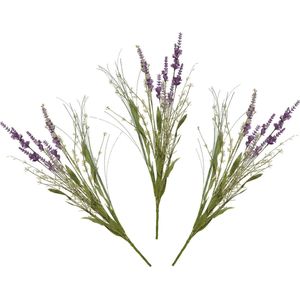 Everlands Kunstbloemen boeket lavendel - 5x stelen - kunststof - lila paars - 4 x 13 x H75 cm